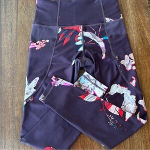 Athleta Dark Purple Floral Leggings